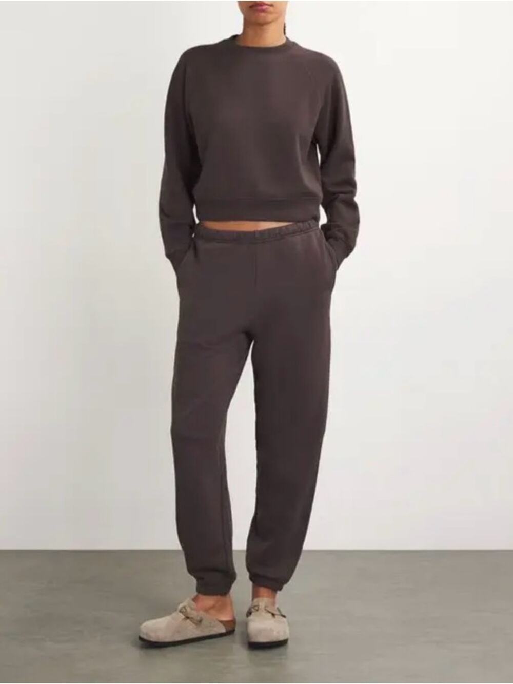 Skims French Terry Cropped Sweatshirt